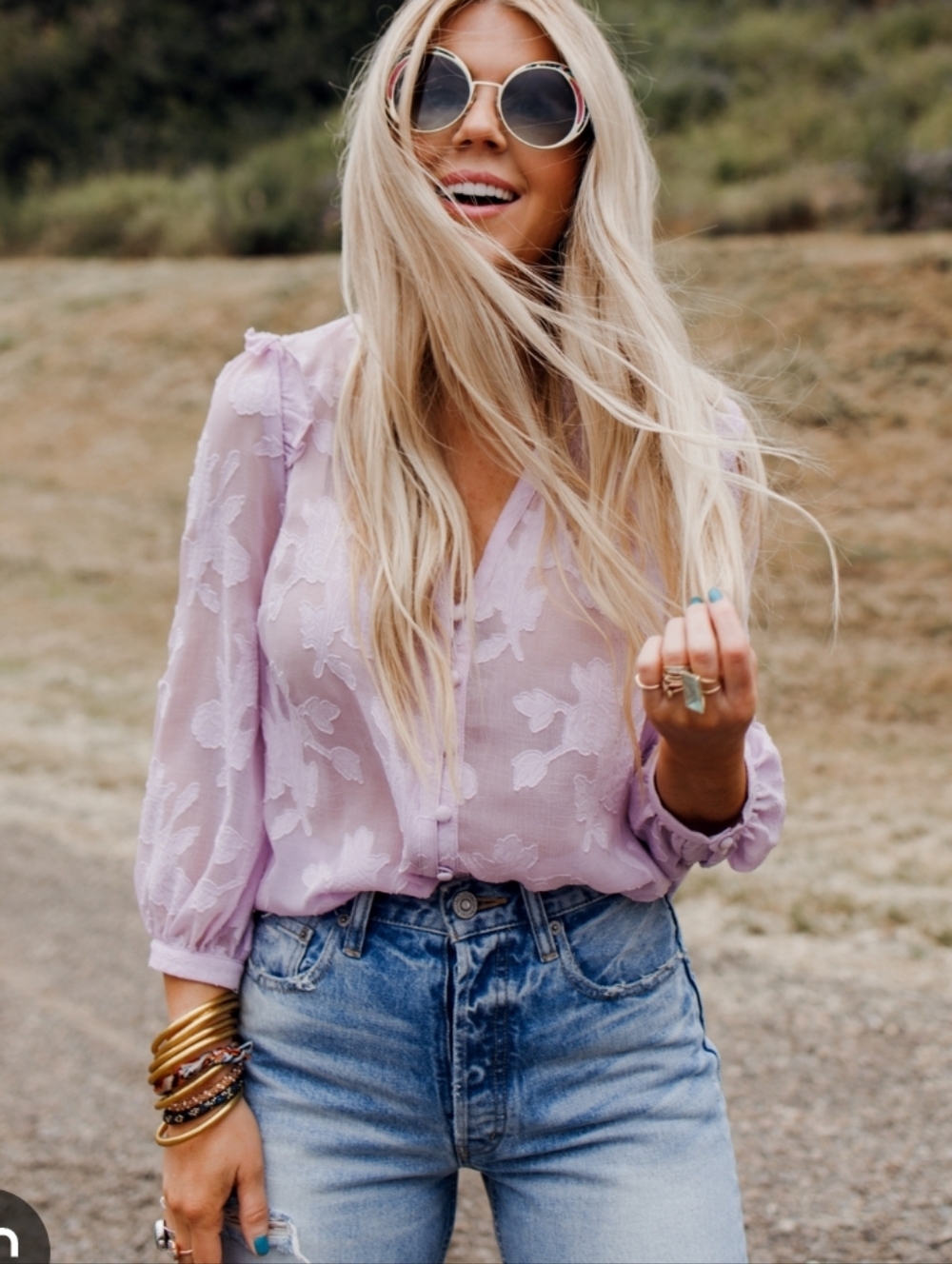 ​Anthropologie Maeve Mallory Ruffle Blouse Lavender 6 Romantic Coquette Boho